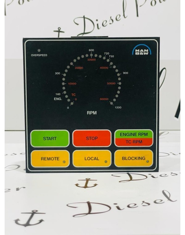 MAN B&W 1639294-6 ENGINE CONTROL PANEL | RPM INDICATOR 0-1200